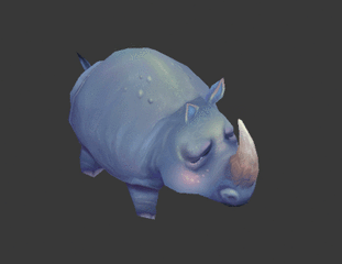 Gif animé rhinocéros se gratte